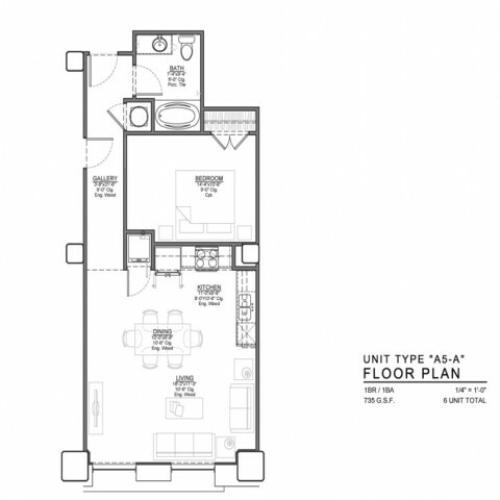 1 Bedroom Floor Plan | Luxury Apartments In Kansas City Missouri | The Power  Light Building