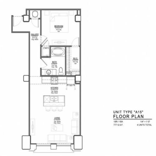 1 Bedroom Floor Plan | Luxury Apartments In Kansas City Missouri | The Power  Light Building