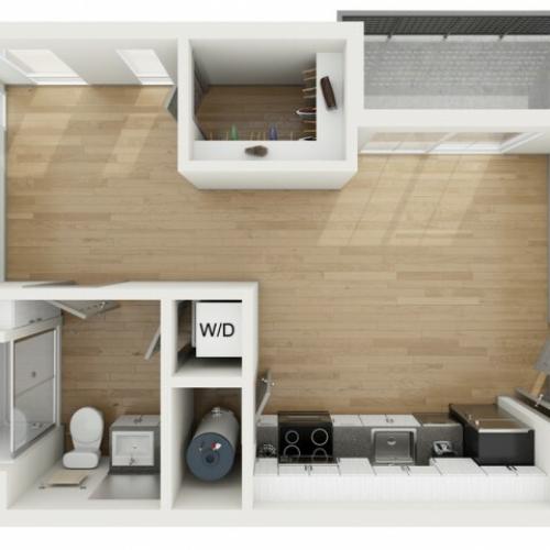 S5 Studio Floor Plan | 2501 Beacon Hill | Kansas City, MO Apartments