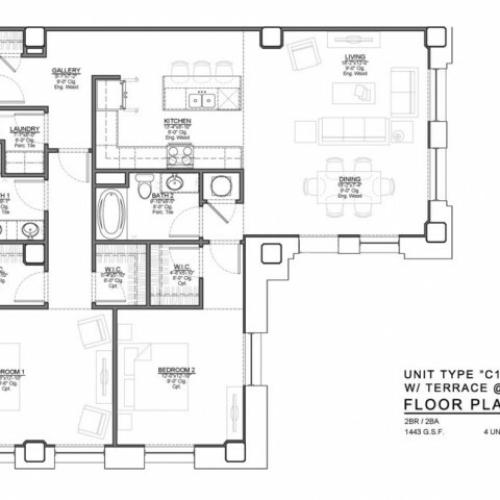 2 Bedroom Floor Plan | Apartments In Kansas City Mo | The Power Light Building