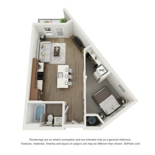 Only in Clubhouse Bld. - Completely Non-Smoking | Studio Floor Plan  | The Donovan | Apartments in Lees Summit, Missouri