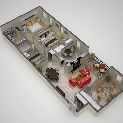 2 Bedroom 1 Bath Renovated Unit