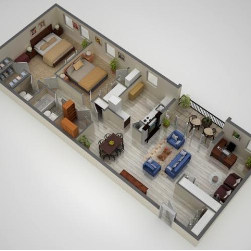 2 Bdrm Floor Plan | Baltimore Apartments | Metro Pointe
