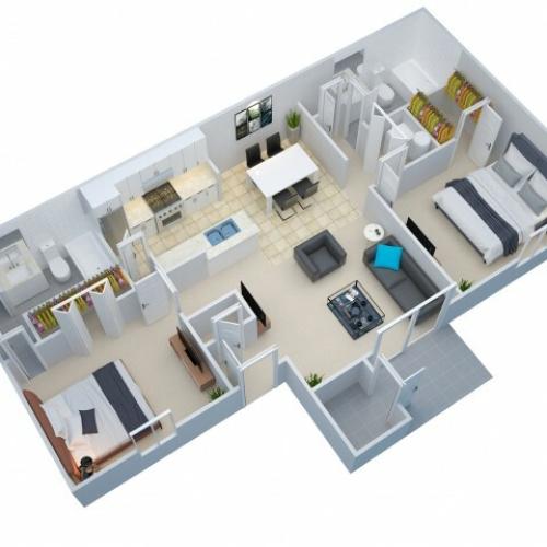 The Cypress | 2 Bed Apartment | The Grove Apartments