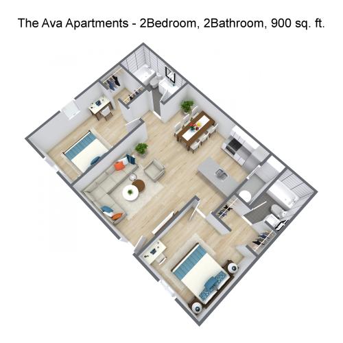 2 Bedroom floorplan