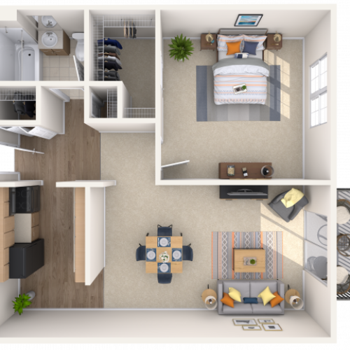 1 bedroom, 1 bathroom apartment home