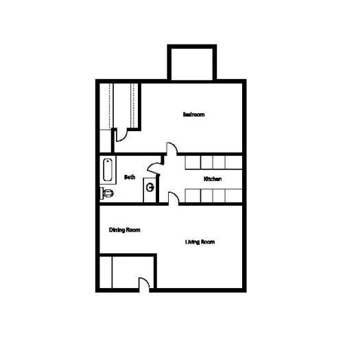 One Bedroom/One Bath 720 Sq Ft