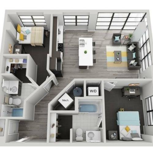2 Bedroom 2 Bathroom B2-C