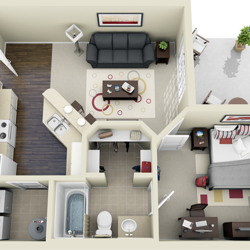 1 Bedroom Floor Plan