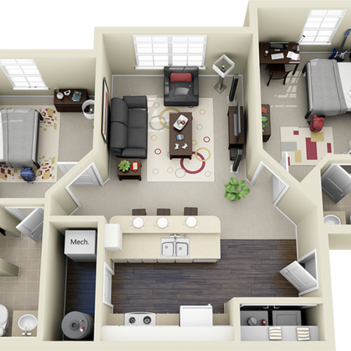 2 Bedroom Floor Plan