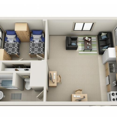 Double with shared bathroom
