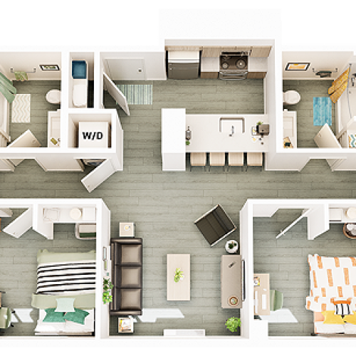 4 Bedroom 4 Bathroom D1 1320 sq ft