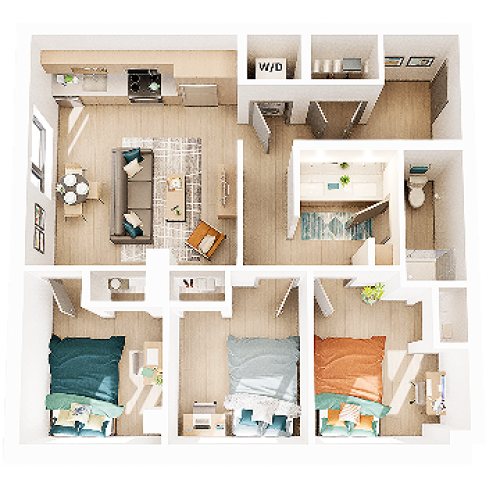 3 Bedroom 1 Bathroom C4