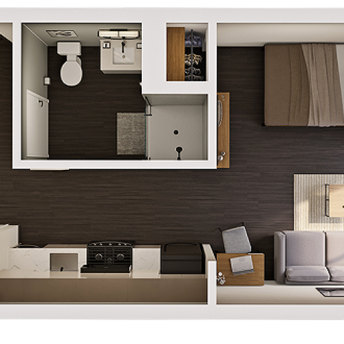 Studio B Penthouse 3D Floor Plan Image