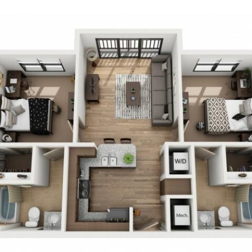 B2 | 2 bed 2 bath | from 859 square feet