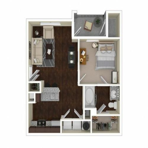 A1R | 1 bed 1 bath | from 601 square feet