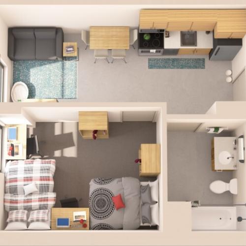 1x1 | 1 bed 1 bath | from 417 square feet