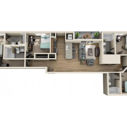4X4D1 | 4 bed 4 bath | from 1336 square feet