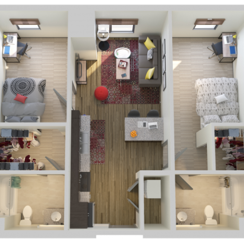 2X2 | 2 bed 2 bath | from 799 square feet