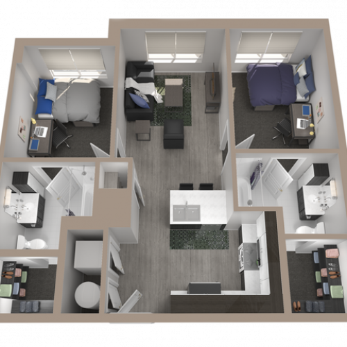 2x2 | 2 bed 2 bath | from 861 square feet