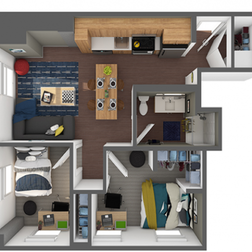 2x1 | 2 bed 1 bath | from 682 square feet