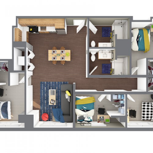 4x2 | 4 bed 2 bath | from 1059 square feet