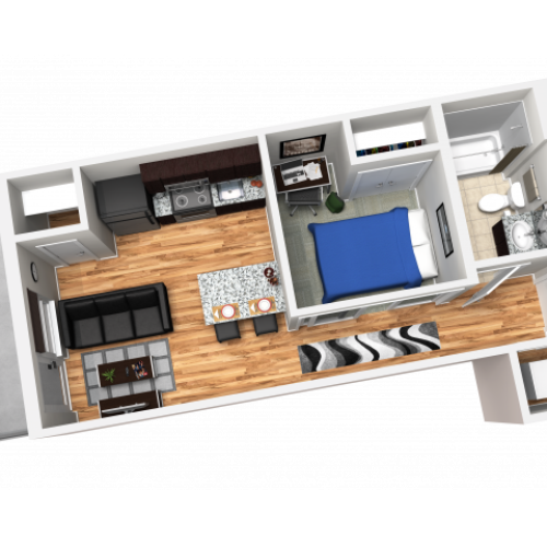 1X1A | 1 bed 1 bath | from 438 square feet