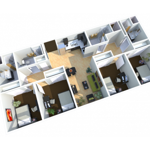 4x4 | 4 bed 4 bath | from 1300 square feet
