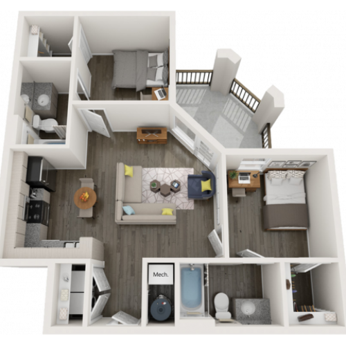 B3 | 2 bed 2 bath | from 818 square feet