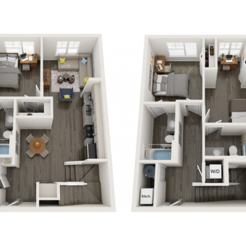 TH-C2 | 3 bed 4 bath | from 1260 square feet
