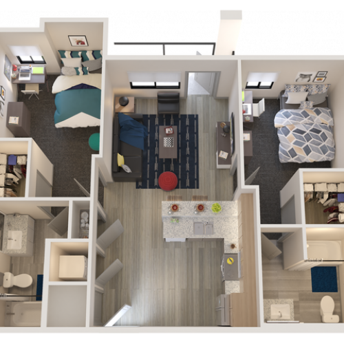 B1 | 2 bed 2 bath | from 904 square feet