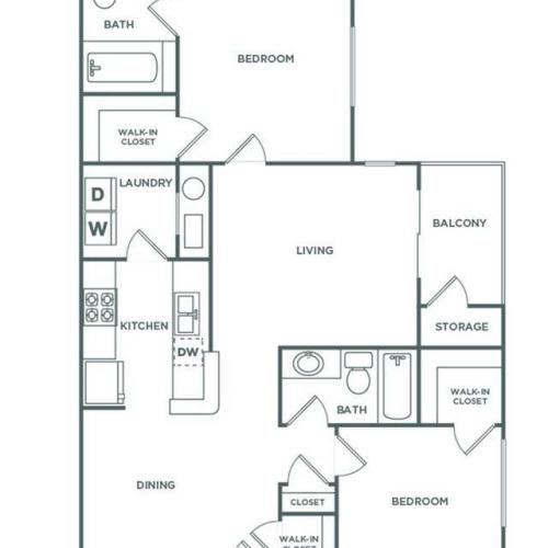 2x2 Elite - 1,070 sq. ft.