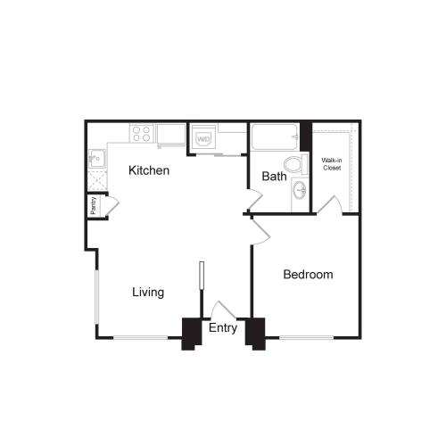 A1 | 1 bed 1 bath | 740 sq. ft.