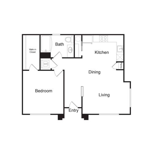A7 | 1 bed 1 bath | 748 sq. ft.