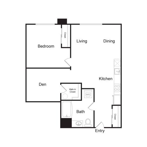 A11 | 1 bed 1 bath | 885 sq. ft.