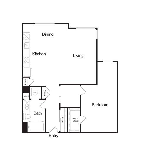 A12 | 1 bed 1 bath | 878 sq. ft.