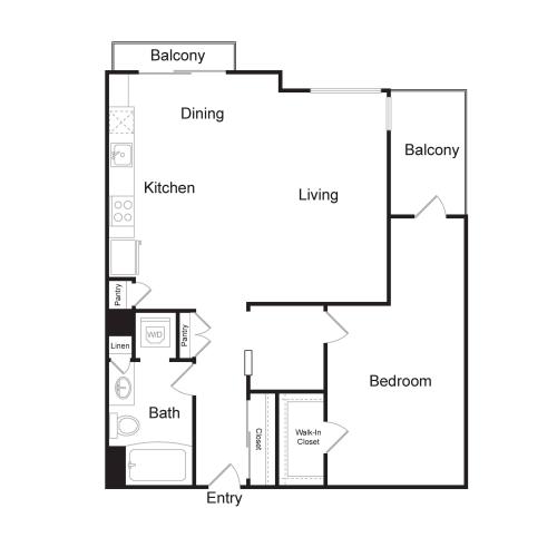 A13 | 1 bed 1 bath | 878 sq. ft.