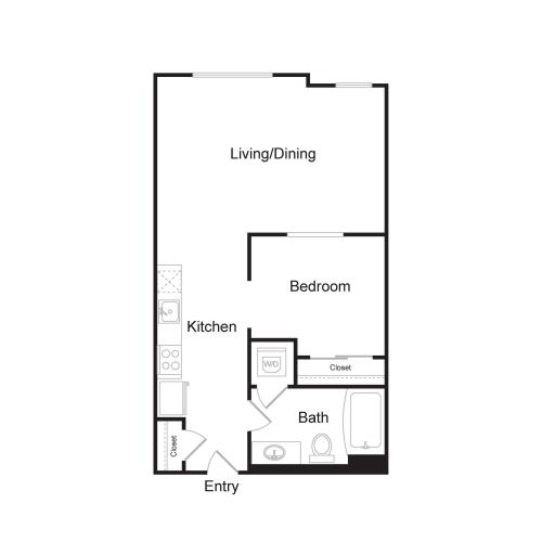 S5A | 1 bed 1 bath | 619 sq. ft.