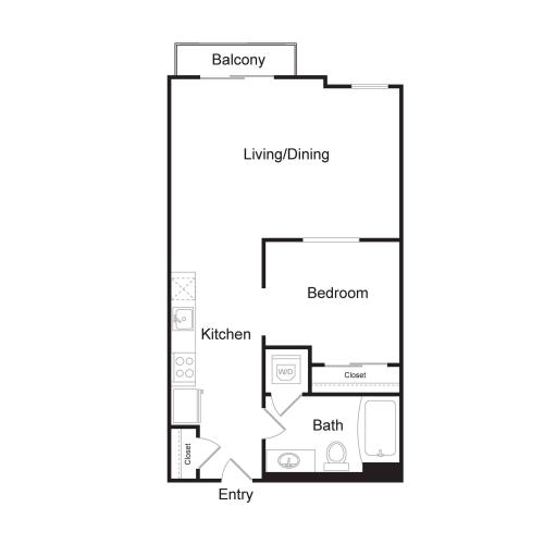 S7 | 1 bed 1 bath | 619 sq. ft.