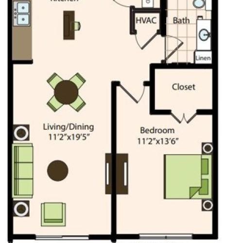 A1.1s | 1x1 | 713 sq ft