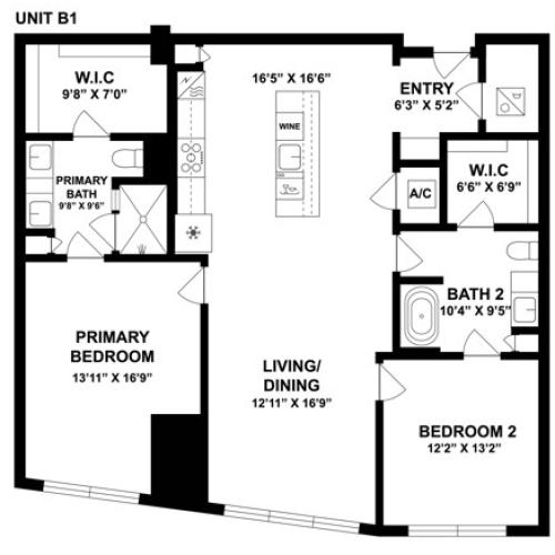 B1 | 2 Bed 2 Bath | from 1373 square feet