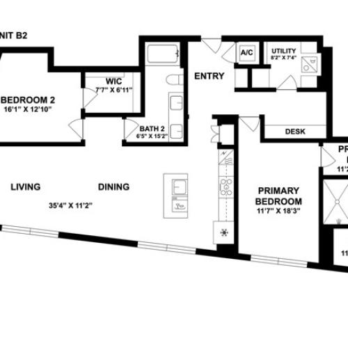 B2 | 2 Bed 2 Bath | from 1510 square feet
