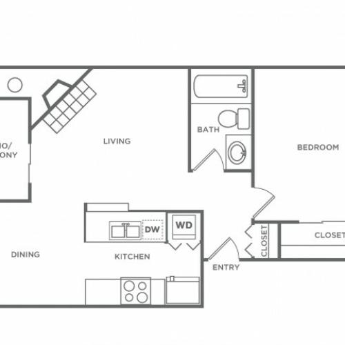 A2R | 1 bed 1 bath | 640 Sq. Ft.