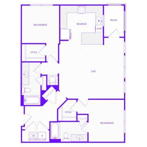The Janis | 2 bed  2 bath | 1431 sq ft