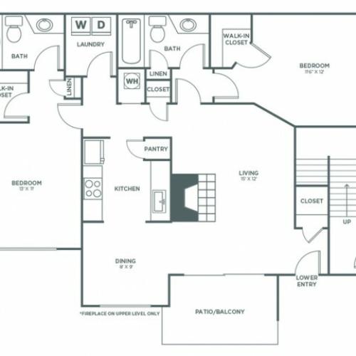 B2 | 2 bed 2 bath | 1120 sq ft
