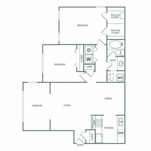 Glory Classic | 2 bed 1 bath | 1245 sq ft