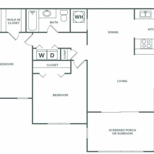Camilla Classic | 2 bed 1 bath | 1100 sq ft
