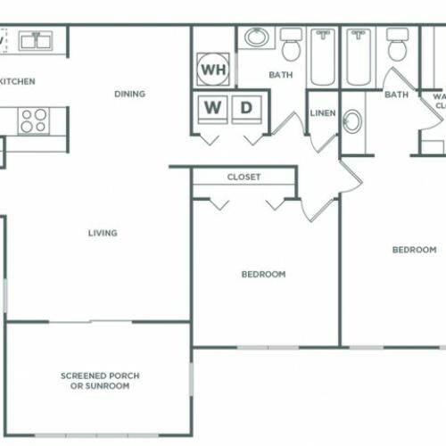 Newton Premium | 2 bed 2 bath | 1210 sq ft