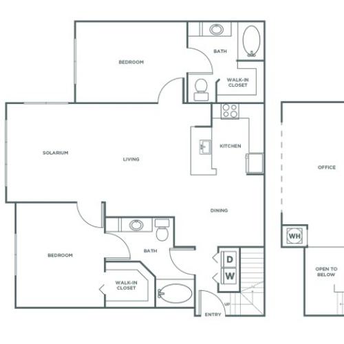 Two Bedroom Two Bath (1464 SF)