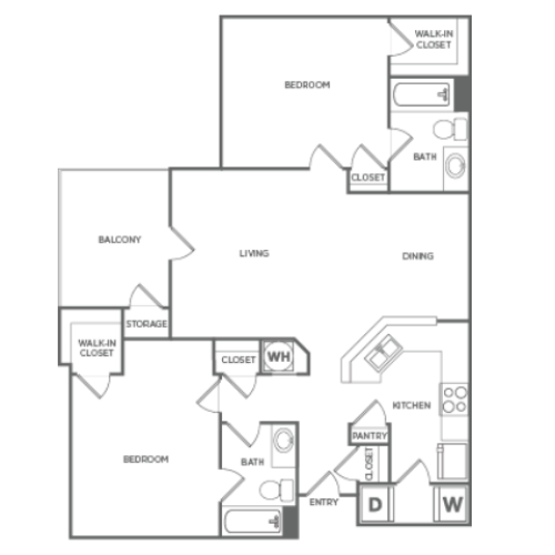 B1 Premium | 2 bed 2 bath | from 1,100 square feet